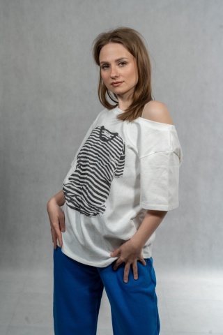 Bluzka damska oversize "Soft Mood" - Biała