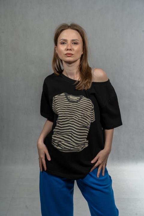 Bluzka damska oversize "Soft Mood" - Czarna