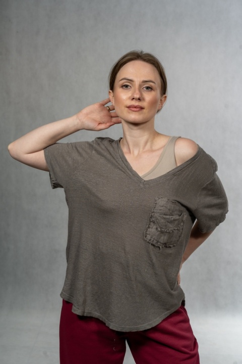 Bluzka lniana oversize WIYA – Fango