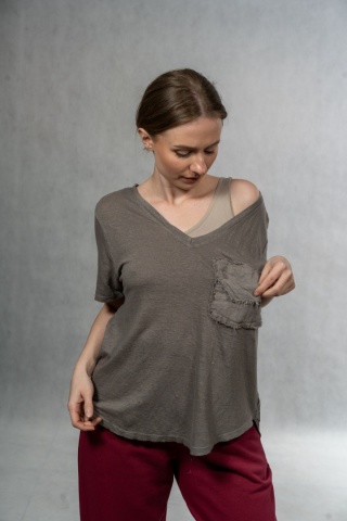 Bluzka lniana oversize WIYA – Fango