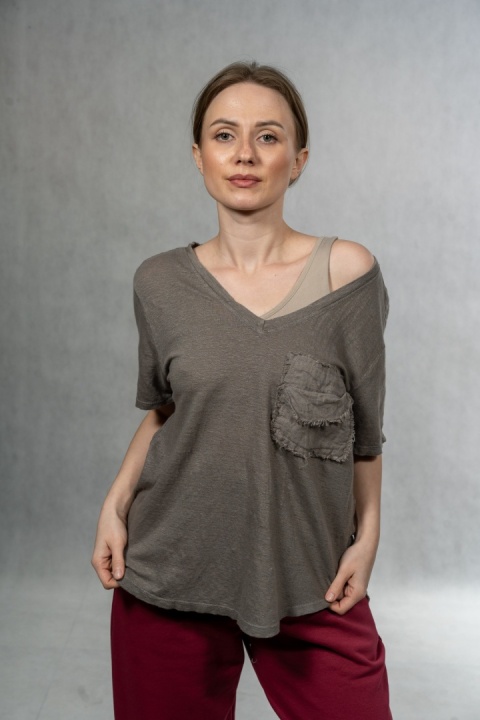 Bluzka lniana oversize WIYA – Fango