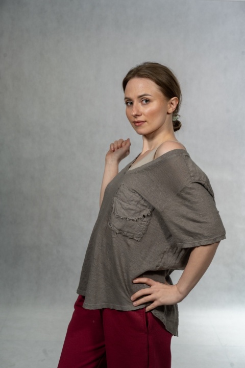 Bluzka lniana oversize WIYA – Fango