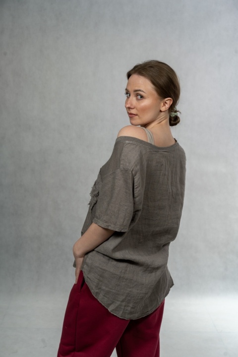 Bluzka lniana oversize WIYA – Fango