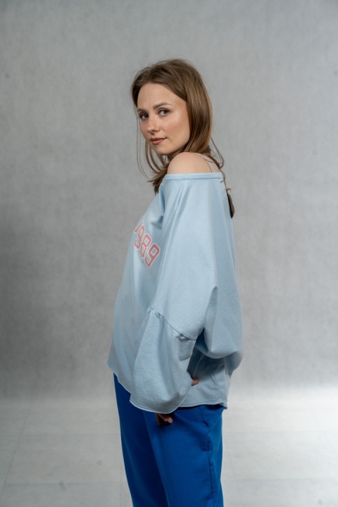 Bluzka oversize „BRKLYN 1989" MUJEA - Baby Blue