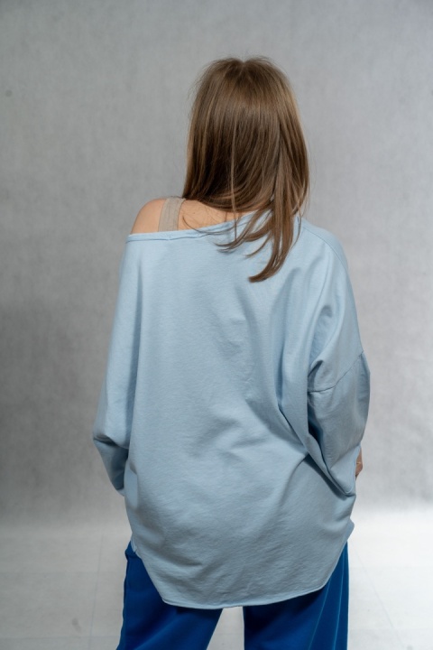 Bluzka oversize „BRKLYN 1989" MUJEA - Baby Blue