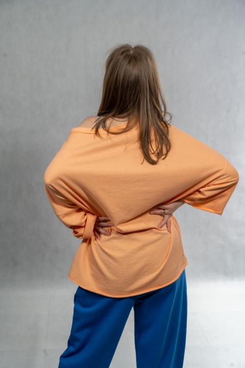 Bluzka oversize „BRKLYN 1989” MUJEA - Pomarańcz