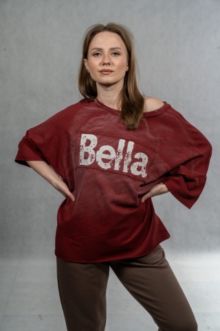 Bluzka oversize Bella - Bordowa