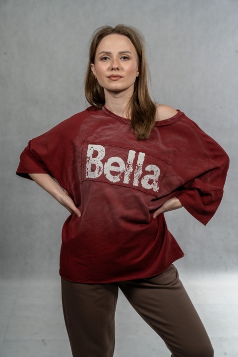 Bluzka oversize Bella - Bordowa