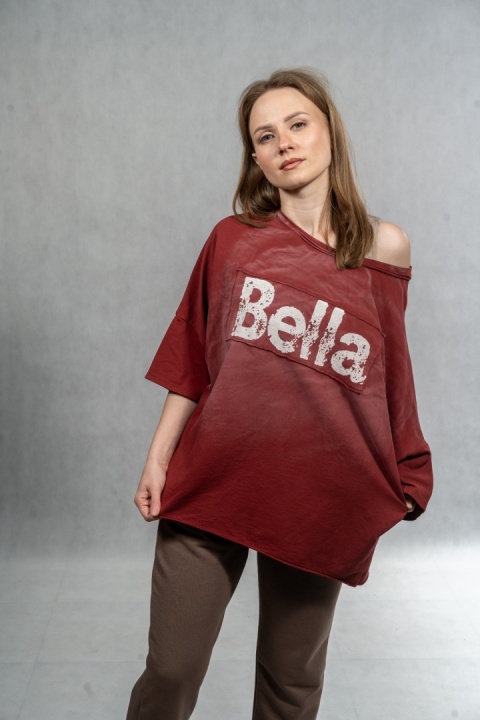 Bluzka oversize Bella - Bordowa