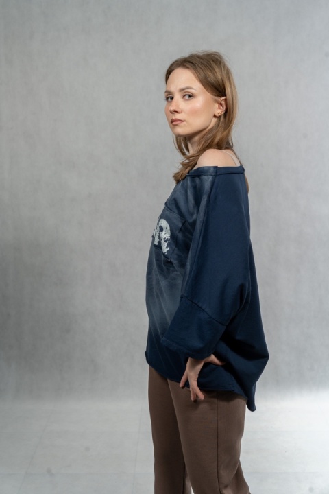Bluzka oversize Bella - Granatowa