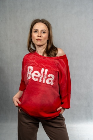 Bluzka oversize Bella - Czerwona