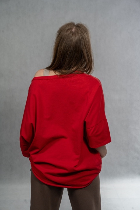 Bluzka oversize Bella - Czerwona