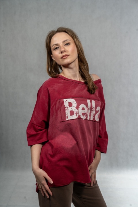 Bluzka oversize Bella - Amarantowa