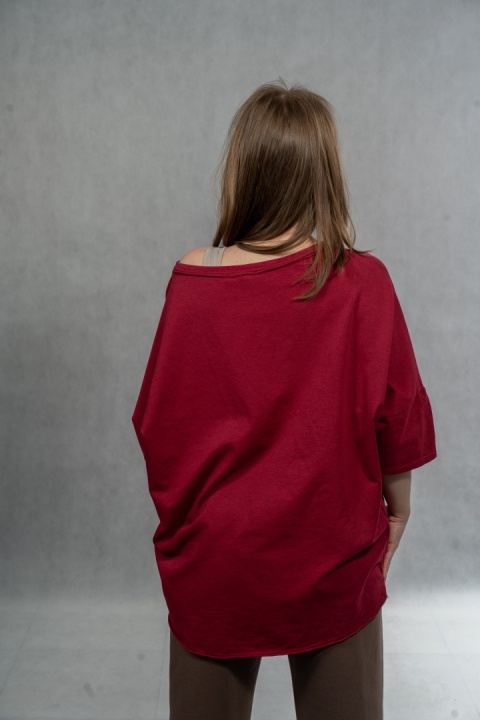 Bluzka oversize Bella - Amarantowa
