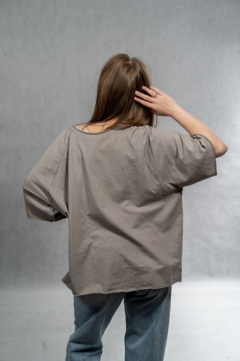 Bluzka oversize „LOVE" - fango