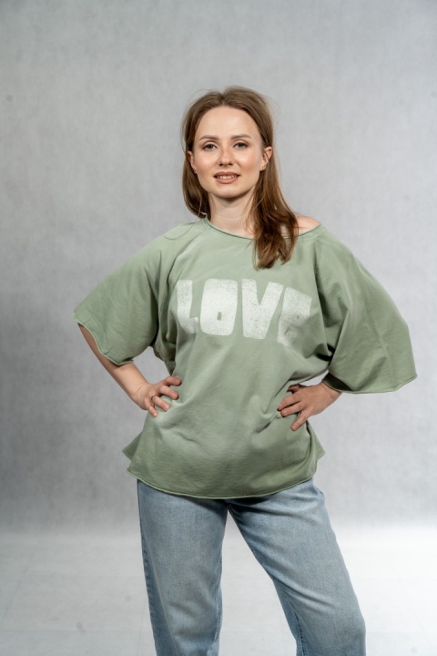 Bluzka oversize „LOVE" - oilwkowa