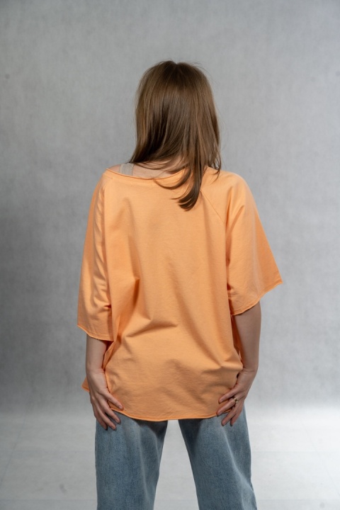 Bluzka oversize „LOVE" - pomarańczowa