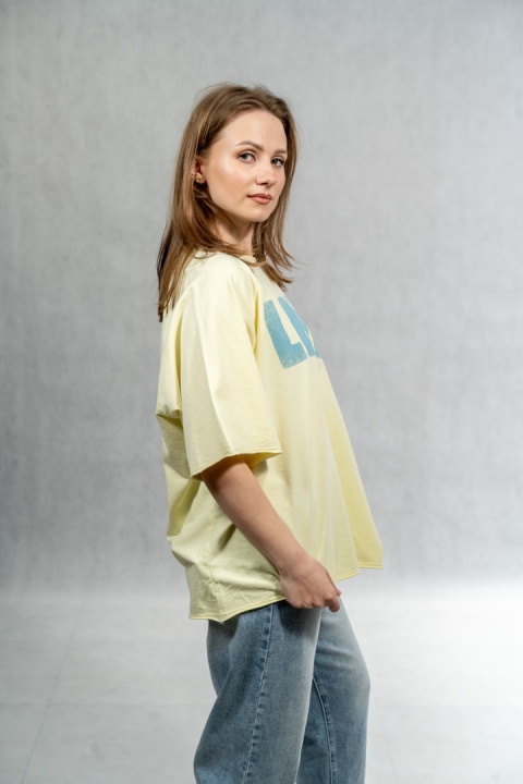 Bluzka oversize „LOVE" - żółta