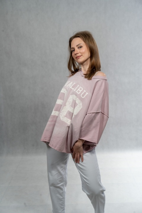Bluzka oversize MALIBU 28 - Pudrowy Róż