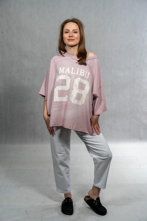 Bluzka oversize MALIBU 28 - Pudrowy Róż