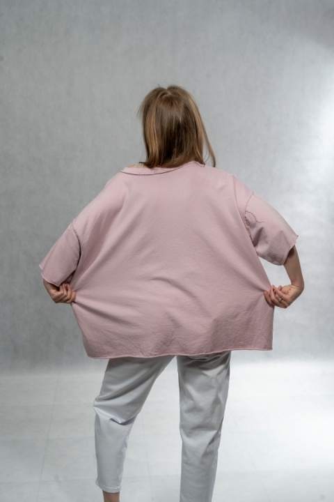 Bluzka oversize MALIBU 28 - Pudrowy Róż
