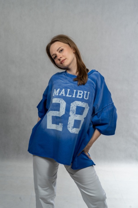 Bluzka oversize MALIBU 28 - Niebieska