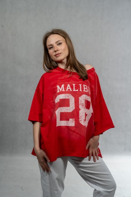Bluzka oversize MALIBU 28 - Czerwona