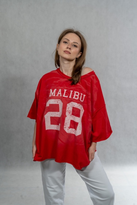 Bluzka oversize MALIBU 28 - Czerwona