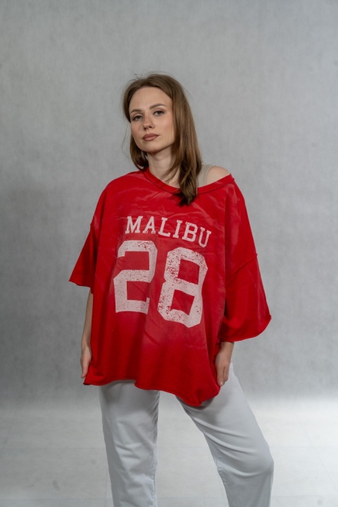 Bluzka oversize MALIBU 28 - Czerwona