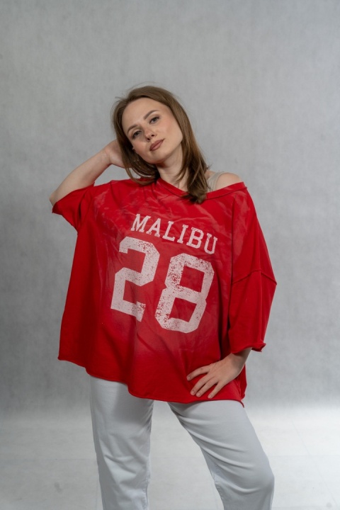 Bluzka oversize MALIBU 28 - Czerwona