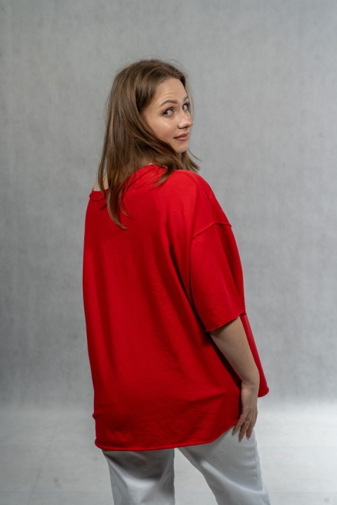 Bluzka oversize MALIBU 28 - Czerwona