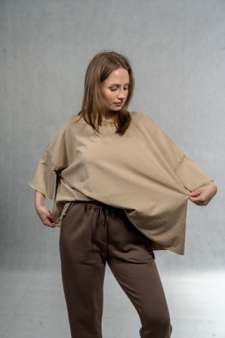 Bluzka oversize MUJEA - Sand Beige
