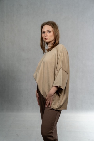 Bluzka oversize MUJEA - Sand Beige