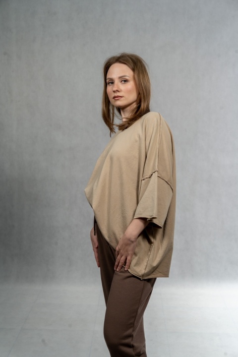Bluzka oversize MUJEA - Sand Beige