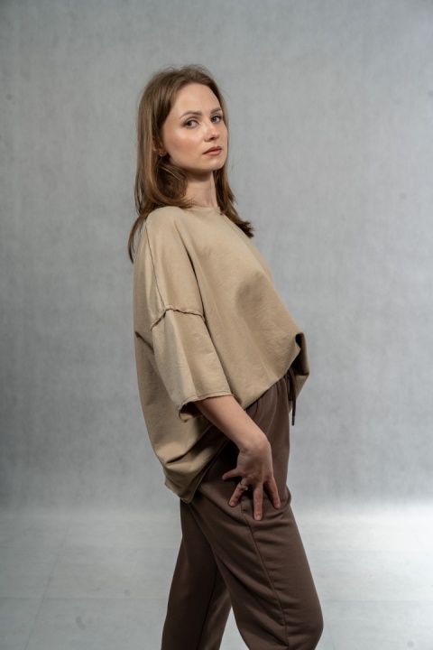Bluzka oversize MUJEA - Sand Beige