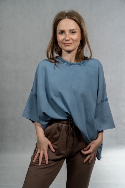 Bluzka oversize MUJEA - Dusty Blue