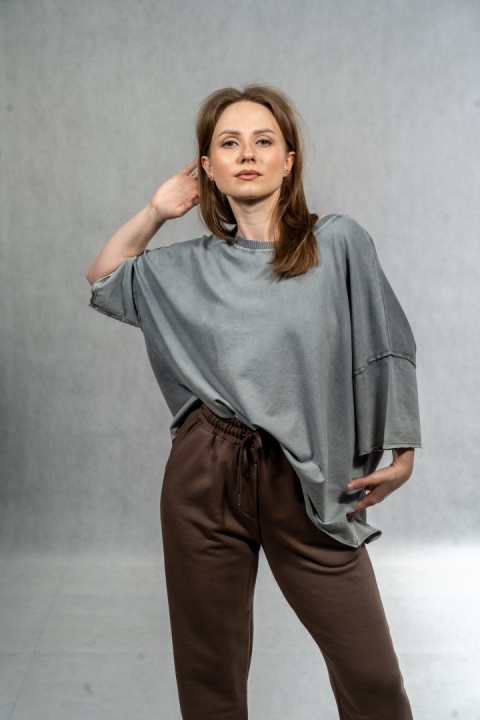 Bluzka oversize MUJEA - Soft Grey