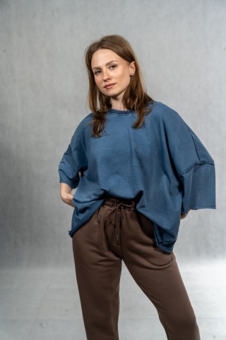 Bluzka oversize MUJEA - Steel Denim