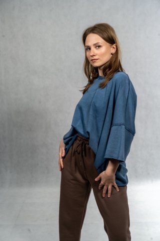 Bluzka oversize MUJEA - Steel Denim
