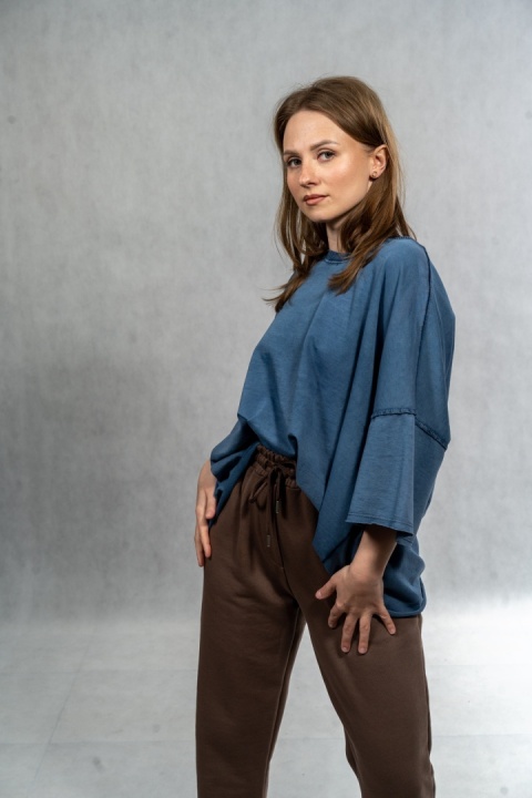 Bluzka oversize MUJEA - Steel Denim