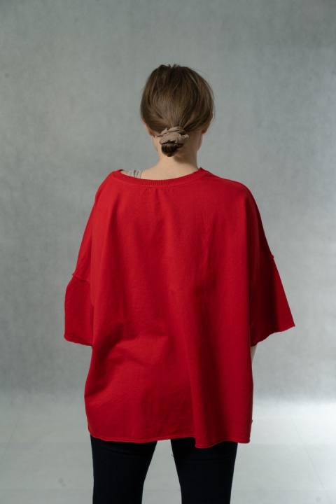 Bluzka oversize MUJEA - Czerwona