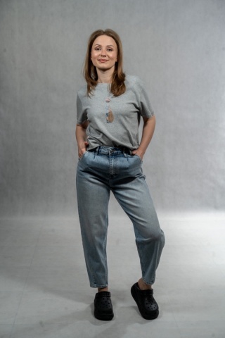 Jeansy Balloon AD'ORO - Light Blue Denim