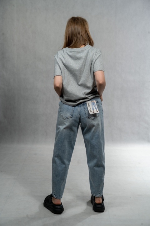 Jeansy Balloon AD'ORO - Light Blue Denim