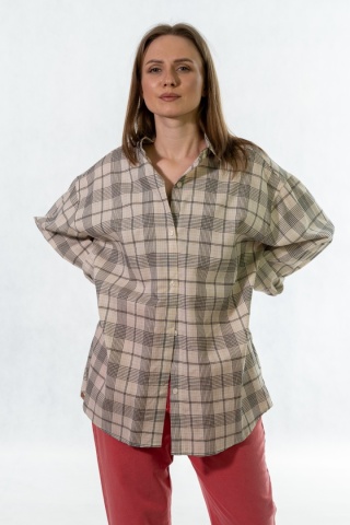Koszula bawełniana w kratę - oversize