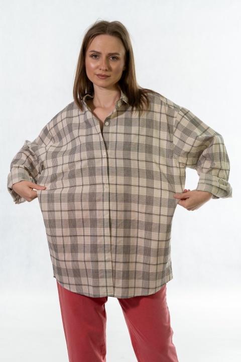 Koszula bawełniana w kratę - oversize