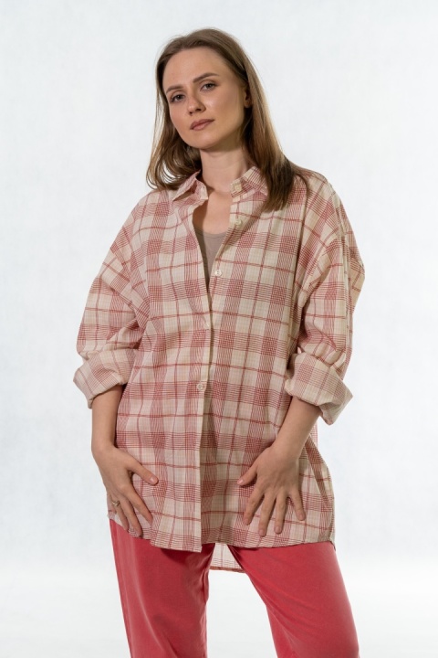Koszula bawełniana w kratę – oversize