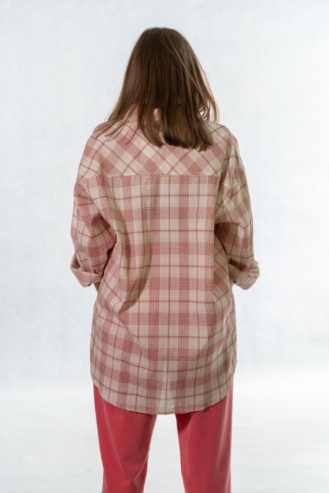 Koszula bawełniana w kratę – oversize