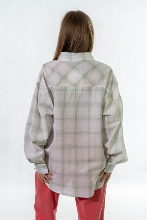 Koszula oversize w kratę - 100% bawełna