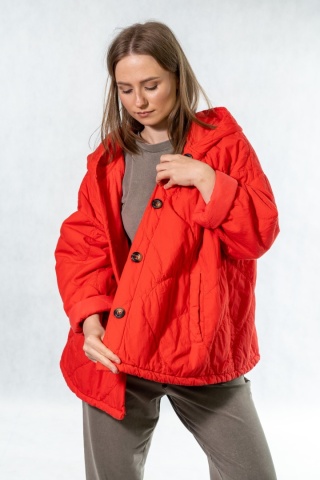 Kurtka oversize Stella Milani - Czerwona