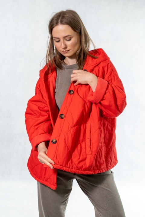 Kurtka oversize Stella Milani - Czerwona